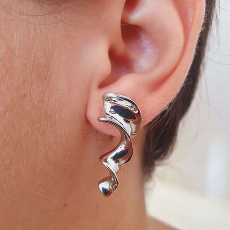 Brinco Espiral Prata - Chérie Bijoux