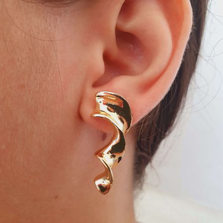 Brinco Espiral Dourado - Chérie Bijoux