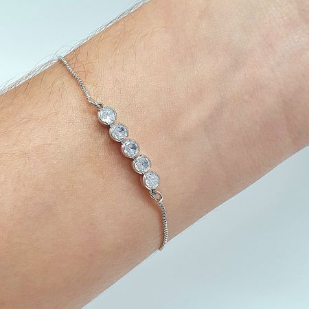 Pulseira Folheada A Prata 925 Pontos De Luz - Chérie Bijoux