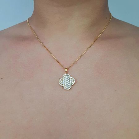 Colar Folheado a Ouro 18K Trevo - Chérie Bijoux