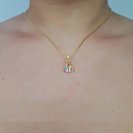 Colar Folheado a Ouro 18K Nossa Senhora Aparecida ... - Chérie Bijoux