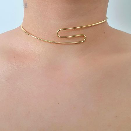 Colar Gargantilha Folheado a Ouro 18K Detalhado - Chérie Bijoux