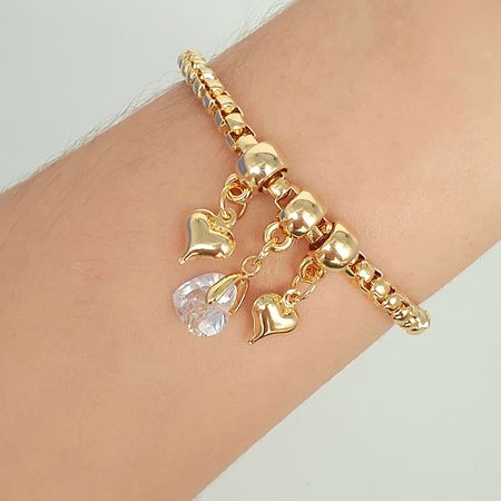 Pulseira Folheada A Ouro 18K Coração - Chérie Bijoux