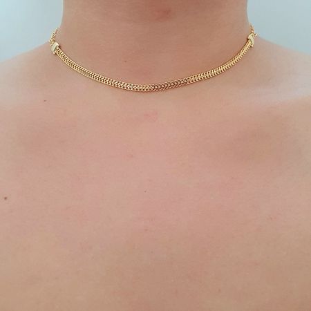 Colar Choker Folheado a Ouro 18K Detalhado - Chérie Bijoux