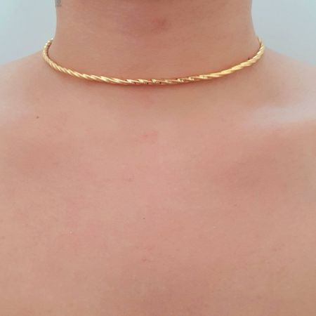 Colar Gargantilha Folheado a Ouro 18K Trançado - Chérie Bijoux