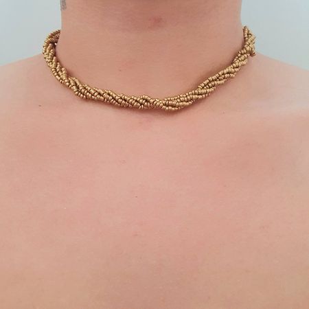 Colar Miçangas Champanhe - Chérie Bijoux