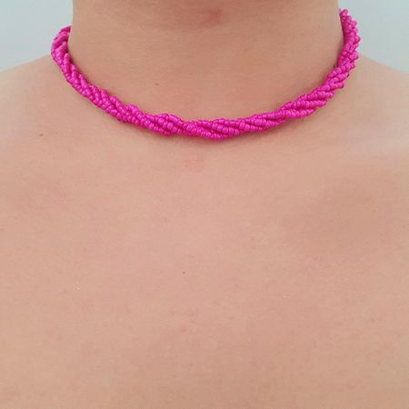 Colar Miçangas Lilás - Chérie Bijoux