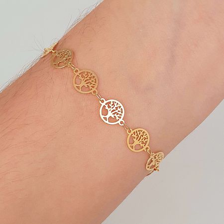 Pulseira Folheada A Ouro 18K Árvore Da Vida - Chérie Bijoux