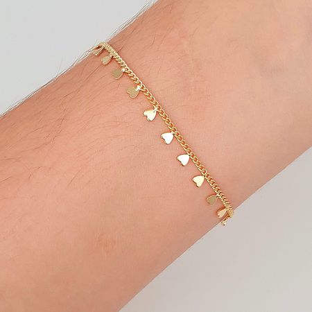 Pulseira Folheada A Ouro 18K Mini Coração - Chérie Bijoux