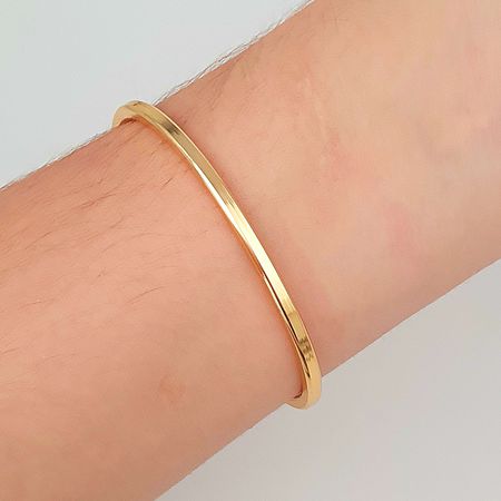 Bracelete Folheado A Ouro 18K Liso - Chérie Bijoux