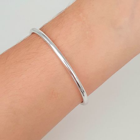 Bracelete Folheado A Prata 925 Ondulado - Chérie Bijoux