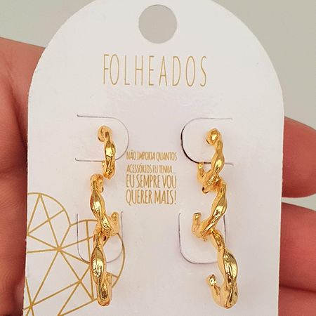 Kit De Mini Argolas Folheadas a Ouro 18K Detalhada... - Chérie Bijoux