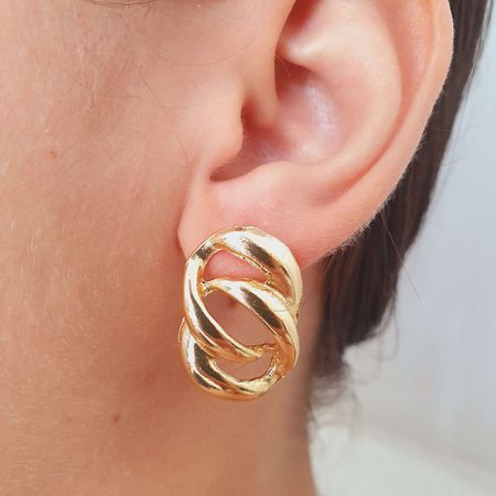 Brinco Folheado a Ouro 18K Elos - Chérie Bijoux