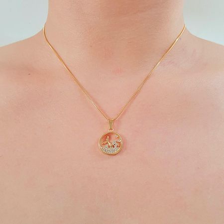 Colar Folheado a Ouro 18K Com Zircônia Oceano - Chérie Bijoux