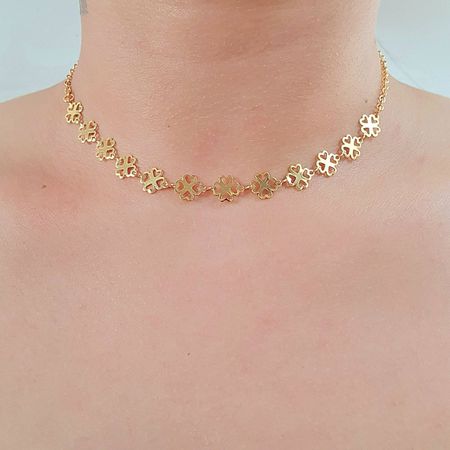 Colar Folheado a Ouro 18K Trevo - Chérie Bijoux