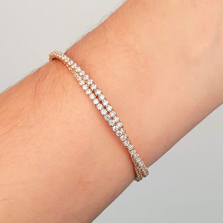 Bracelete Trançado Cravejado Em Zircônia Dourado - Chérie Bijoux