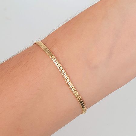 Pulseira Folheada A Ouro 18K Detalhada - Chérie Bijoux