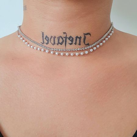 Colar Choker Duplo Riviera Folheado a Prata 925 Pé... - Chérie Bijoux