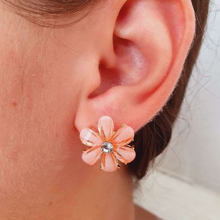 Brinco Margarida Dourada Rosê - Chérie Bijoux
