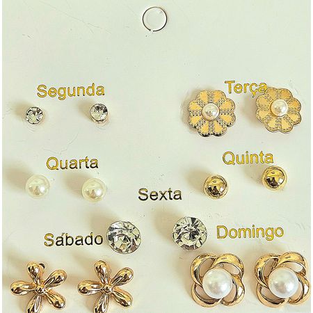 Kit De Brincos Semaninha Sortidos Dourado - Chérie Bijoux
