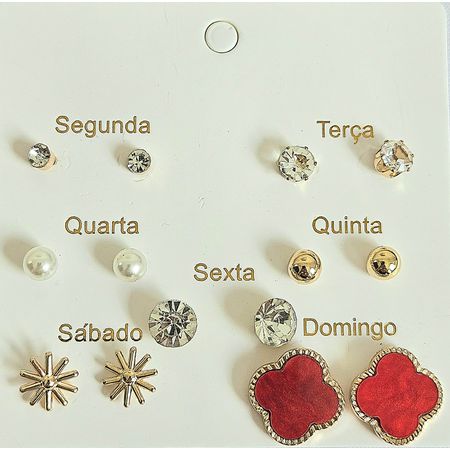 Kit De Brincos Semaninha Trevo Dourado - Chérie Bijoux