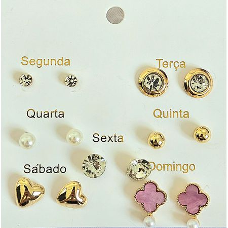 Kit De Brincos Semaninha Trevo Dourado - Chérie Bijoux