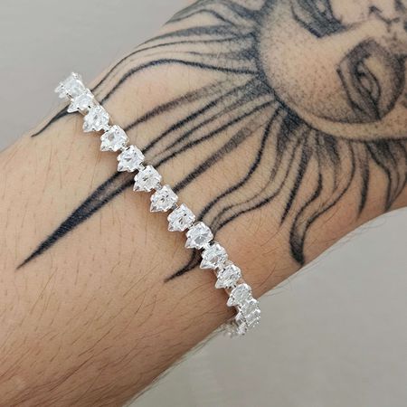 Pulseira Folheada A Prata 925 Com Zircônia Gotinha... - Chérie Bijoux