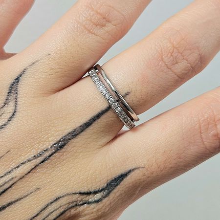 Anel Cravejado Em Zircônia Prata - Chérie Bijoux
