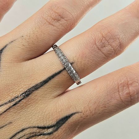 Anel Cravejado Em Zircônia Prata - Chérie Bijoux