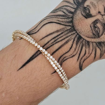 Bracelete Trançado Cravejado Em Zircônia Dourado - Chérie Bijoux