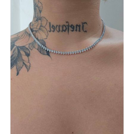 Colar Riviera Com Zircônia Cravejada Prata Navete - Chérie Bijoux