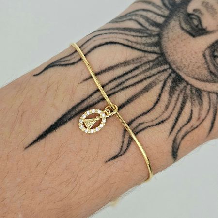 Pulseira Folheada A Ouro 18K Nossa Senhora Apareci... - Chérie Bijoux