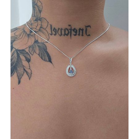 Colar Folheado a Prata 925 Com Zircônia Cravejada ... - Chérie Bijoux