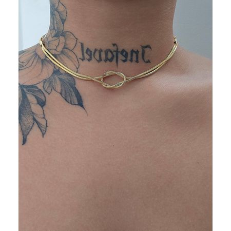Colar Folheado a Ouro 18K Nó - Chérie Bijoux