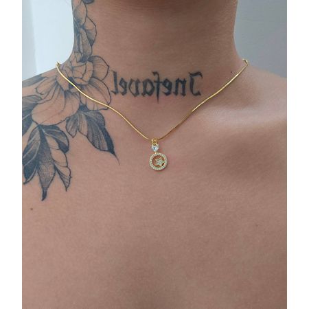 Colar Folheado a Ouro 18K Cravejado Em Zircônia Co... - Chérie Bijoux