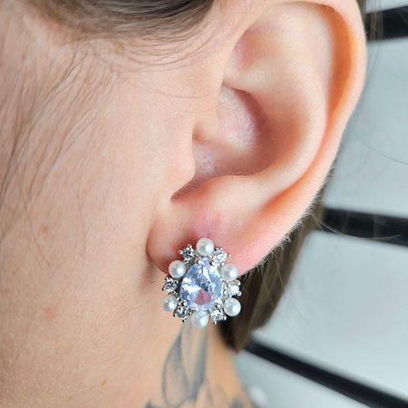 Brinco Com Zircônia Gota Prata - Chérie Bijoux