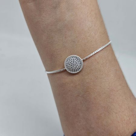 Pulseira Gravatinha Folheada A Prata 925 Com Zircô... - Chérie Bijoux