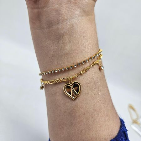 Pulseira Dupla Folheada A Ouro 18K Nossa Senhora A... - Chérie Bijoux