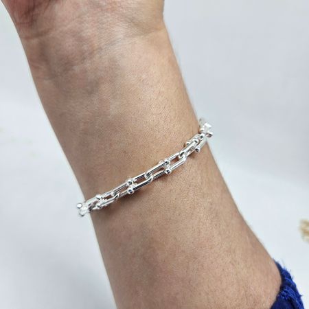 Pulseira Folheada A Prata 925 Detalhada - Chérie Bijoux