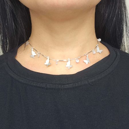 Colar Folheado a Prata 925 Borboleta - Chérie Bijoux