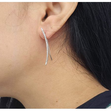 Brinco Com Zircônia Delicate Prata - Chérie Bijoux