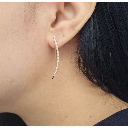 Brinco Com Zircônia Delicate Dourado - Chérie Bijoux