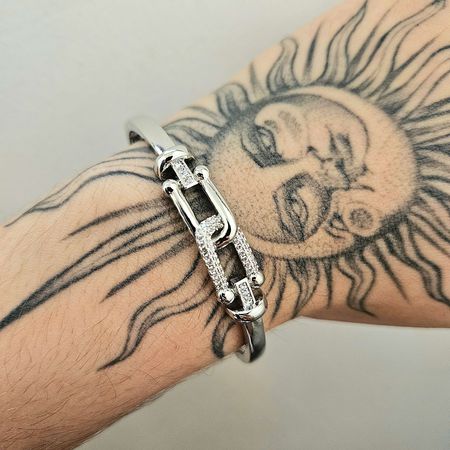 Bracelete Cravejado Em Zircônia Detalhado Prata - Chérie Bijoux
