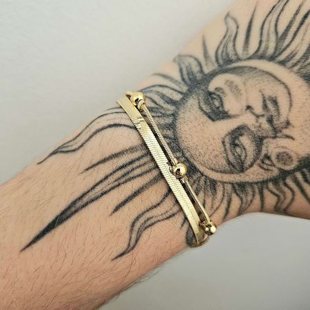 Pulseira Dupla Folheada A Ouro 18K Laminada - Chérie Bijoux