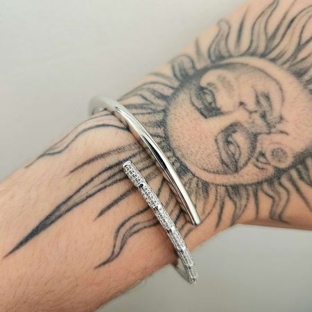 Bracelete Cravejado Em Zircônia Detalhado Prata - Chérie Bijoux