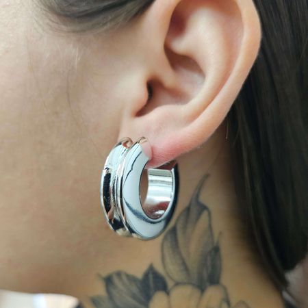 Argola Folheada a Prata 925 - Chérie Bijoux