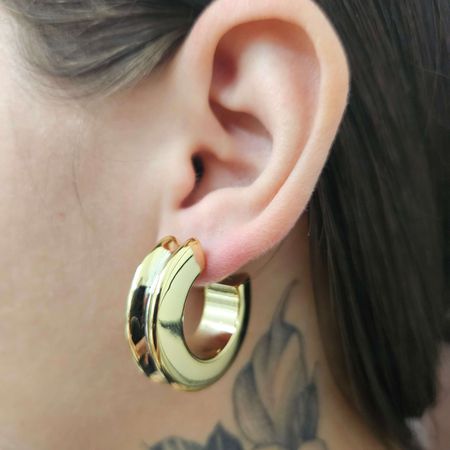 Argola Folheada a Ouro 18K - Chérie Bijoux