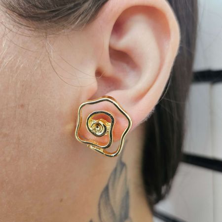 Brinco Folheado a Ouro 18K Rosa - Chérie Bijoux