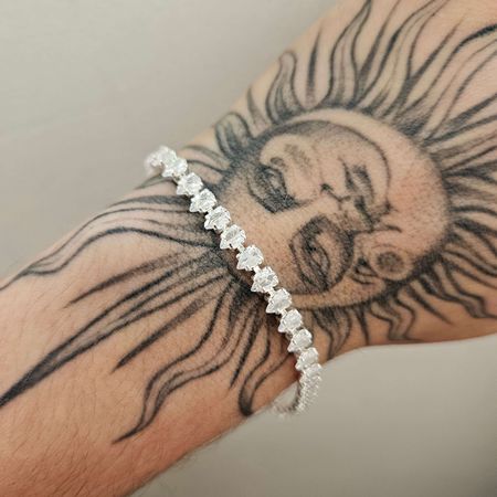 Pulseira Folheada A Prata 925 Cravejada Em Zircôni... - Chérie Bijoux