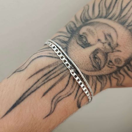 Pulseira Dupla Folheada A Prata 925 Elos - Chérie Bijoux